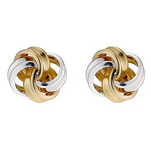 9ct Yellow Gold & Silver Knot Stud Earrings