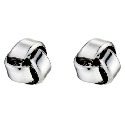 H Samuel 9ct White Gold Knot Stud Earrings