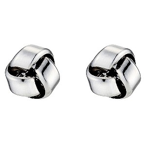 9ct White Gold Knot Stud Earrings