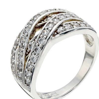 Sterling silver cubic zirconia ring