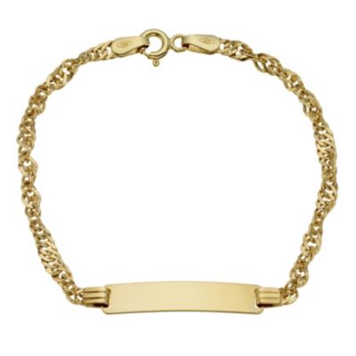 9ct Yellow Gold Kids 6" ID Bracelet - Product number 8730172