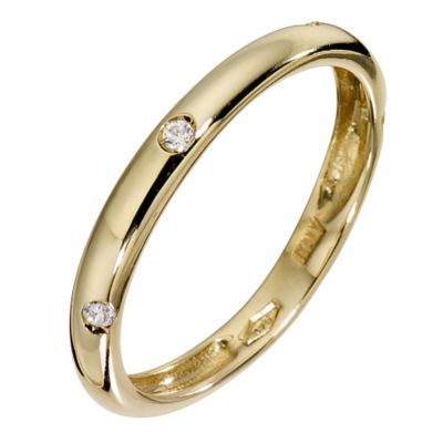 9ct Yellow Gold Cubic Zirconia Band Ring