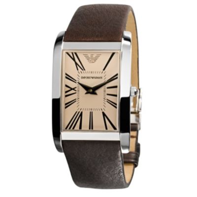 Emporio Armani rectangular dial strap watch