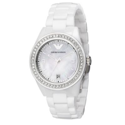 Emporio Armani white ceramic bracelet watch