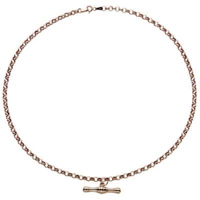 H Samuel 9ct Rose Gold Belcher T Bar Chain