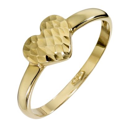 H Samuel 9ct Yellow Gold Heart Ring