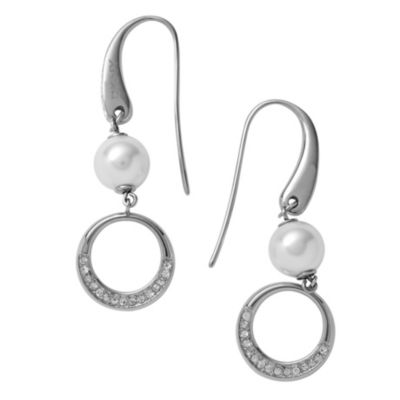 DKNY ladies' silver pearl drop earrings - Product number 8733031