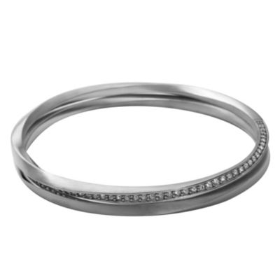 DKNY ladies' silver twisted double bangle - Product number 8733058