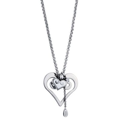 Fossil Sterling Silver Heart Pendant Necklace