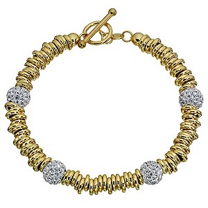 H Samuel 9ct Yellow Gold Candy and Glitter Ball Bracelet