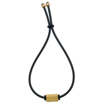 9ct Gold Matt Bead and Rubber Bracelet