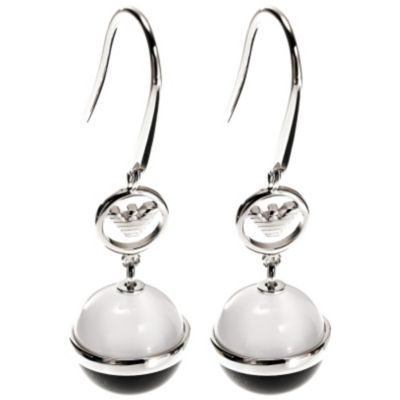 Emporio Armani silver black & white ball drop earrings - Product number 8740321