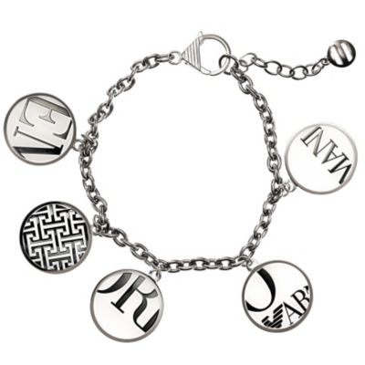 Emporio Armani silver disc logo charm bracelet - Product number 8740577