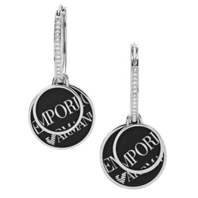 Ladies' stainless steel logo drop earrings - Product number 8740607