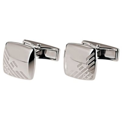Emporio Armani men's silver square eagle cufflinks - Product number 8740666
