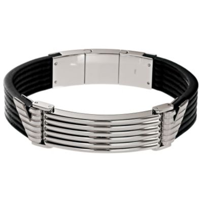 Emporio Armani stainless steel & leather bracelet - Product number 8740674