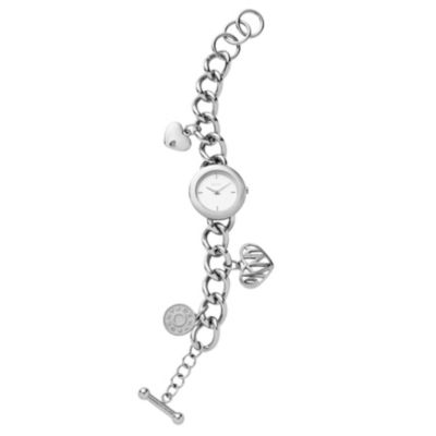 DKNY ladies' silver charm bracelet watch - Product number 8741115