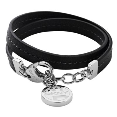 DKNY black leather logo bracelet - Product number 8742693