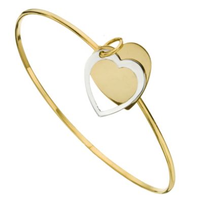 9ct Rolled Gold Double Heart Bangle
