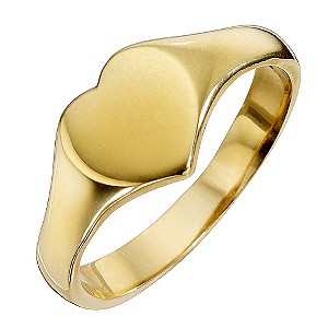 H Samuel 9ct Yellow Rolled Gold Heart Ring