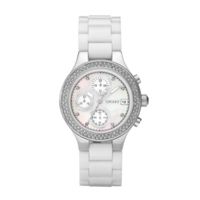 DKNY Ladies' White Bracelet Chronograph - Product number 8745889