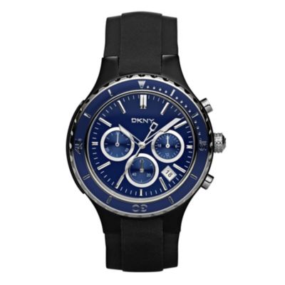 DKNY Men's Blue Dial Black Strap Chronograph watch - Product number 8746001