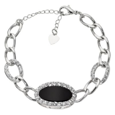 Silver and Black Stone Bangle - Product number 8747938