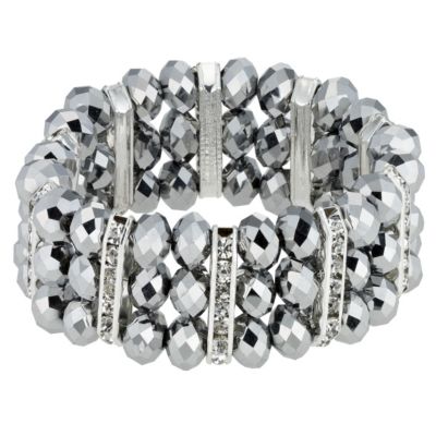 Silver Beads And Crystal Bracelet - Product number 8747946