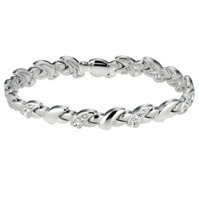 Stone Set Silver Plated Bangle - Product number 8747954