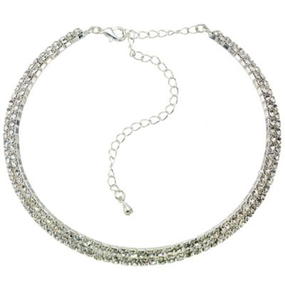 Silver Coloured Crystal Choker - Product number 8748179
