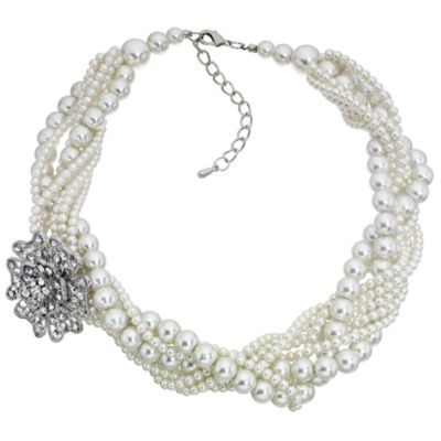 Multi Pearl And Diamante Strand Necklace - Product number 8748462
