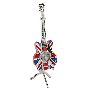 Miniature Union Jack Guitar Clock