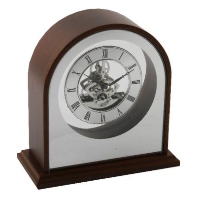Unbranded Arched Wooden Mantle Clock