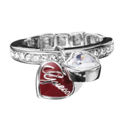 Guess Double Heart Stretch Ring