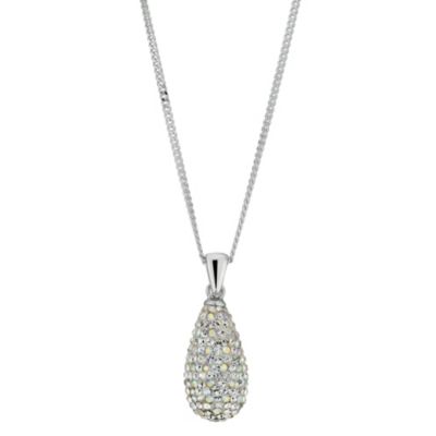 Silver crystal drop pendant necklace - Product number 8779155