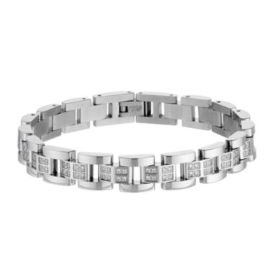 Stainless Steel Cubic Zirconia Bar Bracelet - Product number 8780897