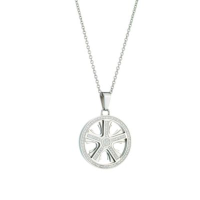 Stainless Steel Cubic Zirconia Wheel Pendant - Product number 8781044
