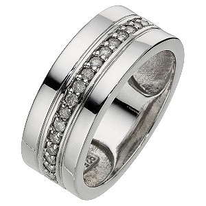 Silver Diamond Channel Set Ring