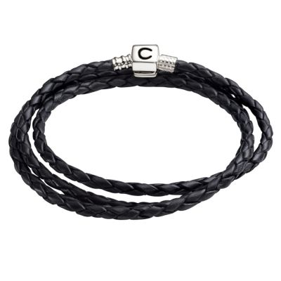 Chamilia silver & black plaited wrap 22.2" bracelet - Product number 8785740