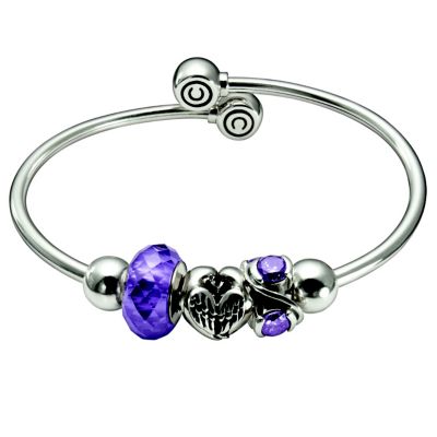Chamilia - sterling silver purple gem flex starter bangle - Product number 8785783