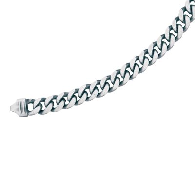 Mens oxidised hot sale silver chain