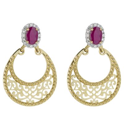 Sattva 18ct 0.2 Carat Diamond & Ruby Earrings - Product number 8790132