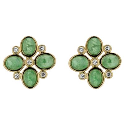 Sattva 22ct Gold Diamond & Emerald Earrings - Product number 8790248