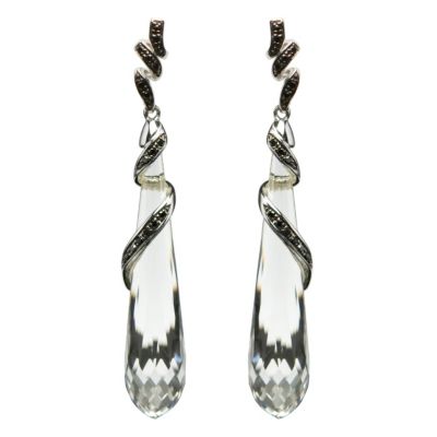 Amanda Wakeley white quartz & black diamond drop earrings - Product number 8798516