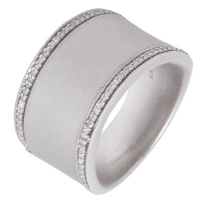 Amanda Wakeley silver diamond edge ring