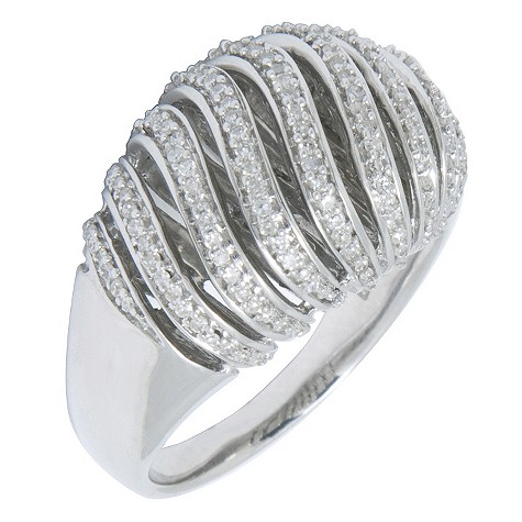 Amanda Wakeley silver diamond swirl ring