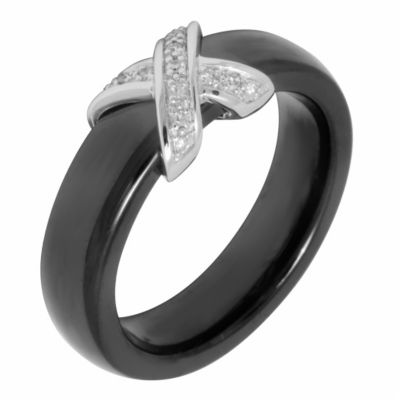 Amanda Wakeley diamond ceramic kiss ring