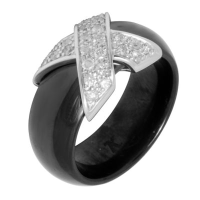 Amanda Wakeley diamond ceramic kiss ring - Product number 8801533