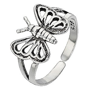H Samuel Sterling Silver Butterfly Toe Ring