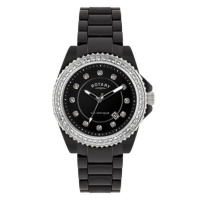 Rotary Ceramique Stone Set Bracelet Watch